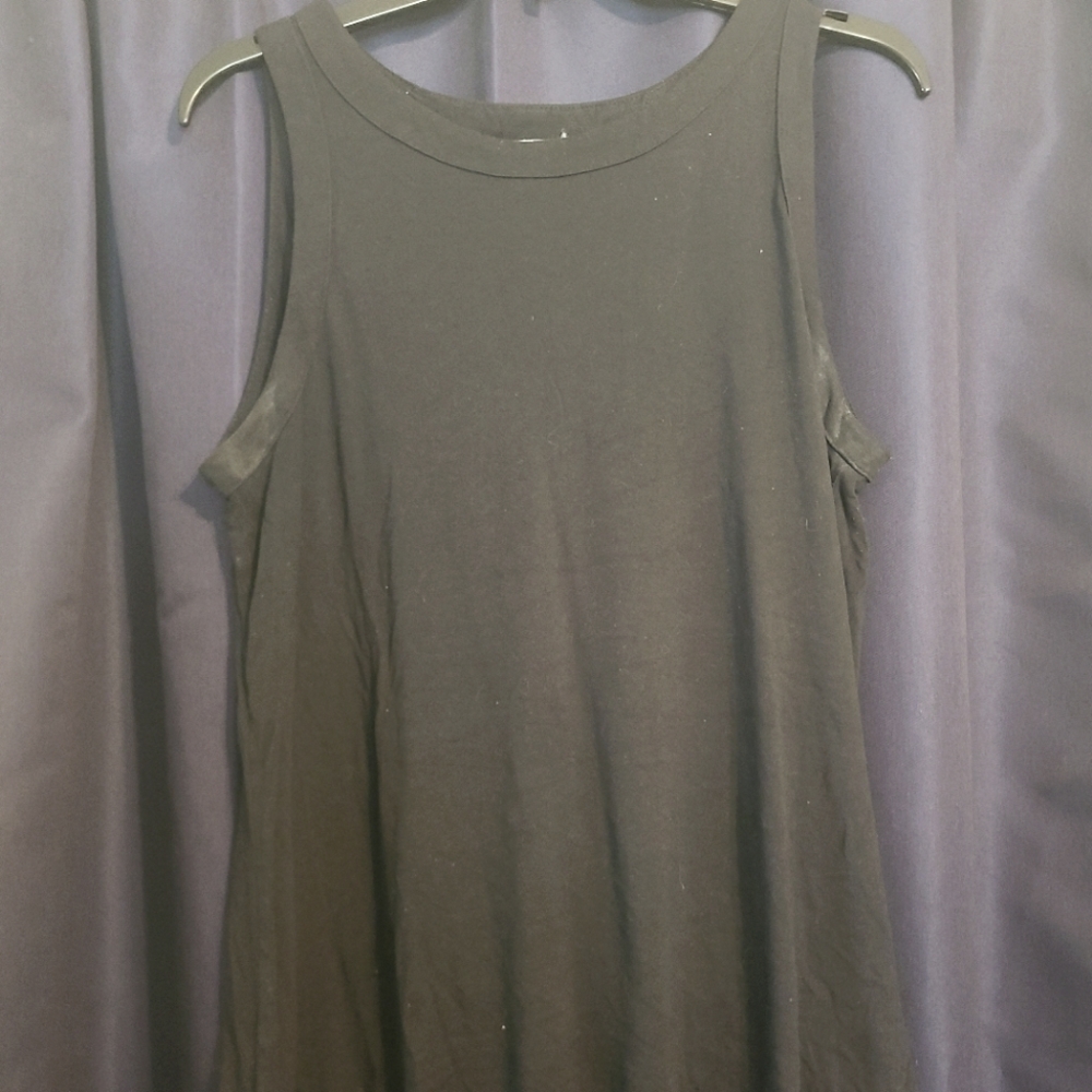 Black open back tank